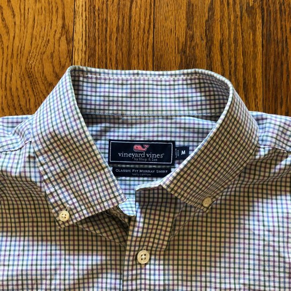 VINEYARD VINES Mens medium Gingham Plaid Classic Fit Button Down MURRAY - Picture 3 of 6